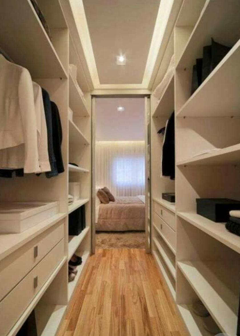 П-образная гардеробная комната в спальню Казань