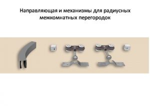 Направляющая и механизмы верхний подвес для радиусных межкомнатных перегородок Казань